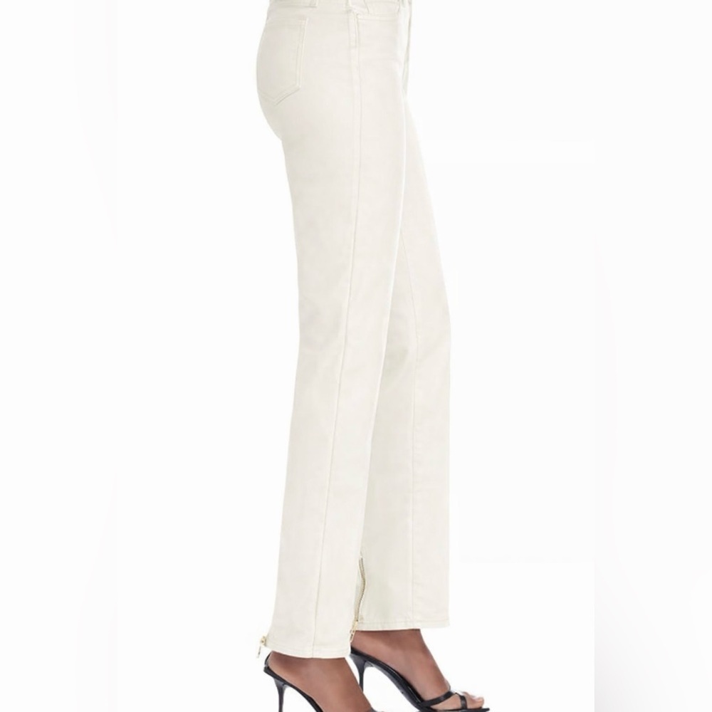 L’AGENCE Ginny High Rise Straight Leg Jeans French Vanilla coated - Picture 12 of 16